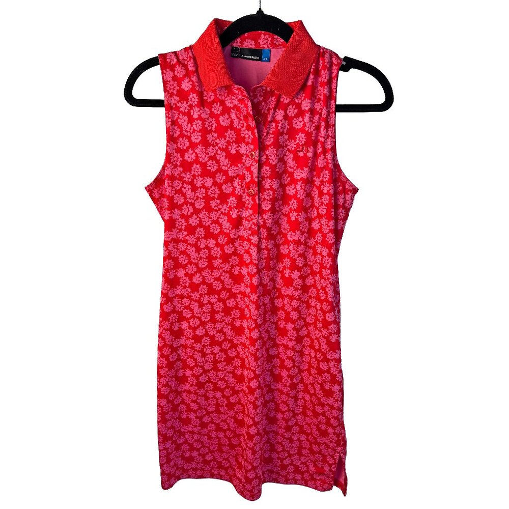 Sleeveless Polo Dress in Red Floral